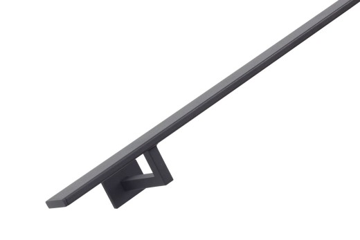 RVS/stalen trapleuning vierkant vlak 40x10mm inclusief leuningdragers type W lengte 89mm hoogte 45mm GRAFIETZWART RAL 9011
