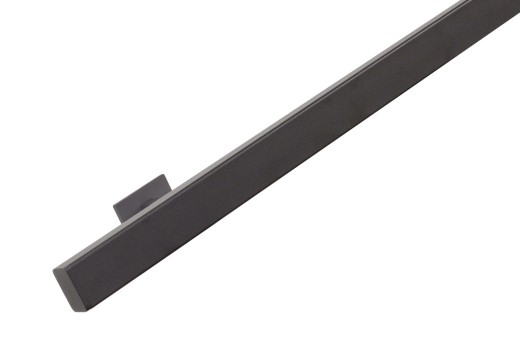 RVS trapleuning vierkant vlak 40x20mm inclusief leuningdragers type T SIGNAALZWART RAL 9004