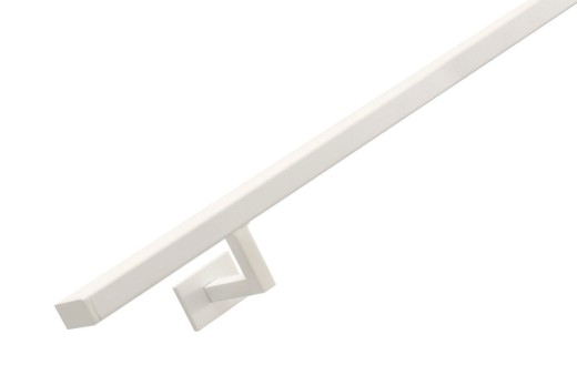 RVS/stalen trapleuning vierkant vlak 40x20mm inclusief leuningdragers type WV WIT RAL 9010