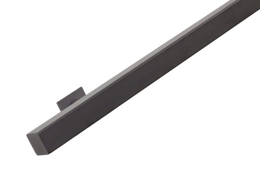 RVS trapleuning vierkant vlak 40x40mm inclusief leuningdragers type T SIGNAALZWART RAL 9004
