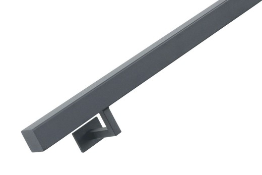 RVS/stalen trapleuning vierkant 40x40mm inclusief leuningdragers type WV lengte 75mm hoogte 45mm ANTRACIET RAL 7016