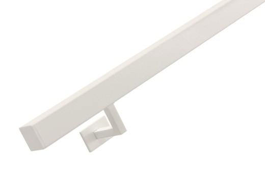 RVS/stalen trapleuning vierkant vlak 40x40mm inclusief leuningdragers type WV lengte 89mm hoogte 45mm WIT RAL 9010