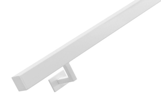RVS/stalen trapleuning vierkant 40x40mm inclusief leuningdragers type WV lengte 75mm hoogte 45mm WIT RAL 9016