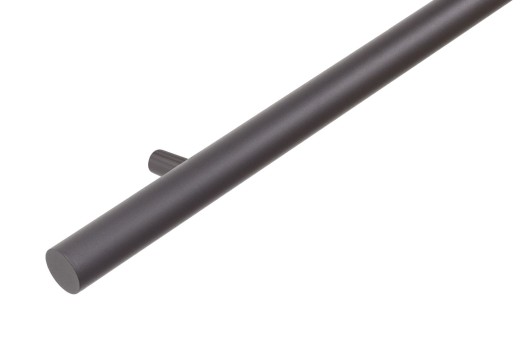 RVS trapleuning rond Ø42,4mm inclusief leuningdragers type K SIGNAALZWART RAL 9005