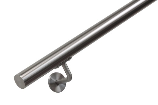 RVS trapleuning rond inclusief leuningdragers type H