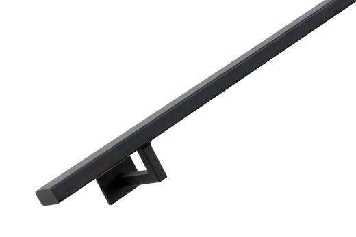 RVS trapleuning vierkant vlak 40x20mm inclusief leuningdragers type W MAT ZWART RAL 9005