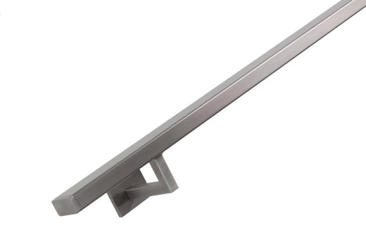 RVS trapleuning vierkant vlak 40x20mm inclusief leuningdragers type W