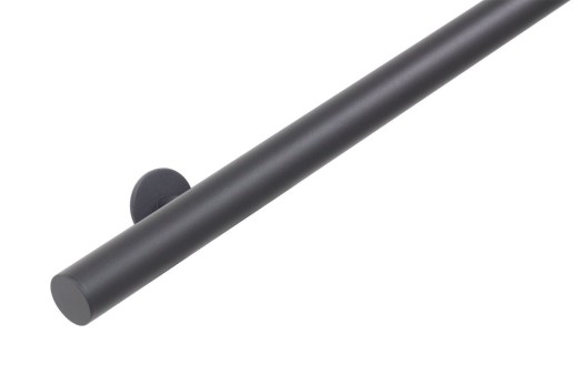 RVS/stalen trapleuning rond Ø42,4mm inclusief leuningdragers type S ZWARTGRIJS RAL 7021