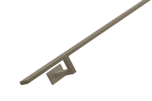 RVS/stalen trapleuning vierkant vlak 40x10mm inclusief leuningdragers type W lengte 89mm hoogte 45mm metallic coating BRONS-GOUD