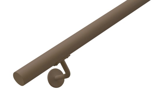 RVS/stalen trapleuning rond Ø42,4mm inclusief leuningdragers type H metallic coating BRONS-GOUD