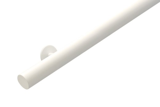 RVS/stalen trapleuning rond Ø42,4mm inclusief leuningdragers type S WIT RAL 9010