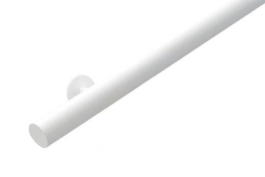 RVS trapleuning rond Ø42,4mm inclusief leuningdragers type S WIT RAL 9016