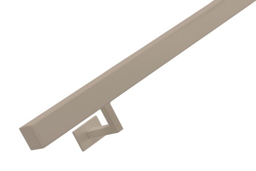 RVS/stalen trapleuning vierkant vlak 40x40mm inclusief leuningdragers type W lengte 89mm hoogte 45mm GRIJSBEIGE RAL 1019