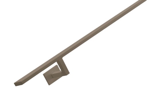 RVS/stalen trapleuning vierkant vlak 40x10mm inclusief leuningdragers type WV lengte 75mm hoogte 45mm metallic coating BRONS-GOUD