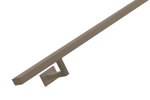 RVS/stalen trapleuning vierkant vlak 40x20mm inclusief leuningdragers type WV lengte 75mm hoogte 45mm metallic coating BRONS-GOUD