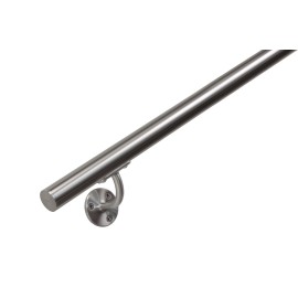 RVS trapleuning rond Ø33,7mm inclusief leuningdragers type L