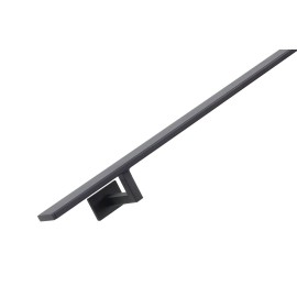 RVS/stalen trapleuning vierkant vlak 40x10mm inclusief leuningdragers type WV lengte 75mm hoogte 45mm ZWARTGRIJS RAL 7021