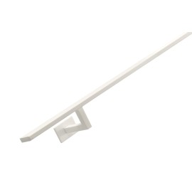 Gebogen RVS trapleuning vierkant vlak 40x10mm inclusief leuningdragers type W WIT RAL 9010