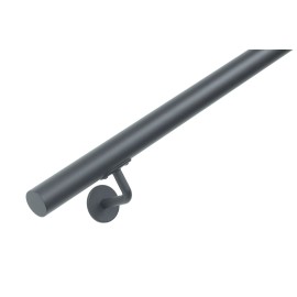 RVS trapleuning rond Ø42,4mm inclusief leuningdragers type H ANTRACIET RAL 7016