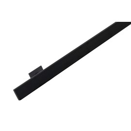 RVS trapleuning vierkant 40x10mm inclusief leuningdragers type T MAT ZWART RAL 9005