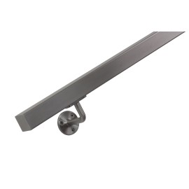 RVS trapleuning vierkant 40x40mm inclusief leuningdragers type E