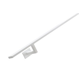 Gebogen RVS trapleuning vierkant vlak 40x10mm inclusief leuningdragers type W WIT RAL 9016