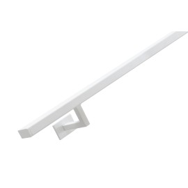 Gebogen RVS/stalen trapleuning vierkant vlak 40x20mm inclusief leuningdragers type W WIT RAL 9016