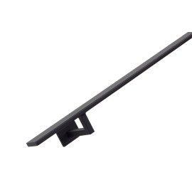 Gebogen RVS trapleuning vierkant vlak 40x10mm inclusief leuningdragers type W MAT ZWART RAL 9005