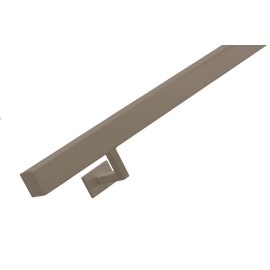 RVS/stalen trapleuning vierkant vlak 40x40mm inclusief leuningdragers type WV lengte 75mm hoogte 45mm metallic coating BRONS-GOUD