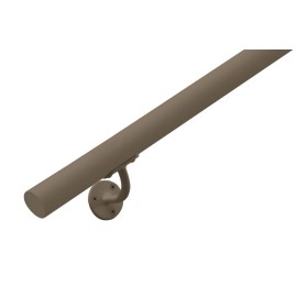 RVS/stalen trapleuning rond Ø42,4mm inclusief leuningdragers type L metallic coating BRONS-GOUD