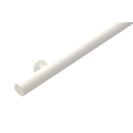 RVS/stalen trapleuning rond Ø42,4mm inclusief leuningdragers type S WIT RAL 9010