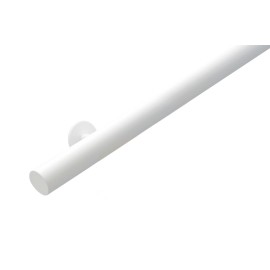 RVS trapleuning rond Ø42,4mm inclusief leuningdragers type S WIT RAL 9016