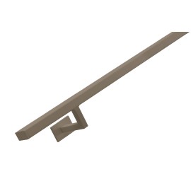 RVS/stalen trapleuning vierkant vlak 40x20mm inclusief leuningdragers type WV lengte 75mm hoogte 45mm metallic coating BRONS-GOUD