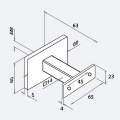RVS leuningdrager type T MAT ZWART RAL 9005
