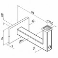 RVS trapleuning vierkant vlak 40 x 20 mm inclusief leuningdragers type W MAT ZWART